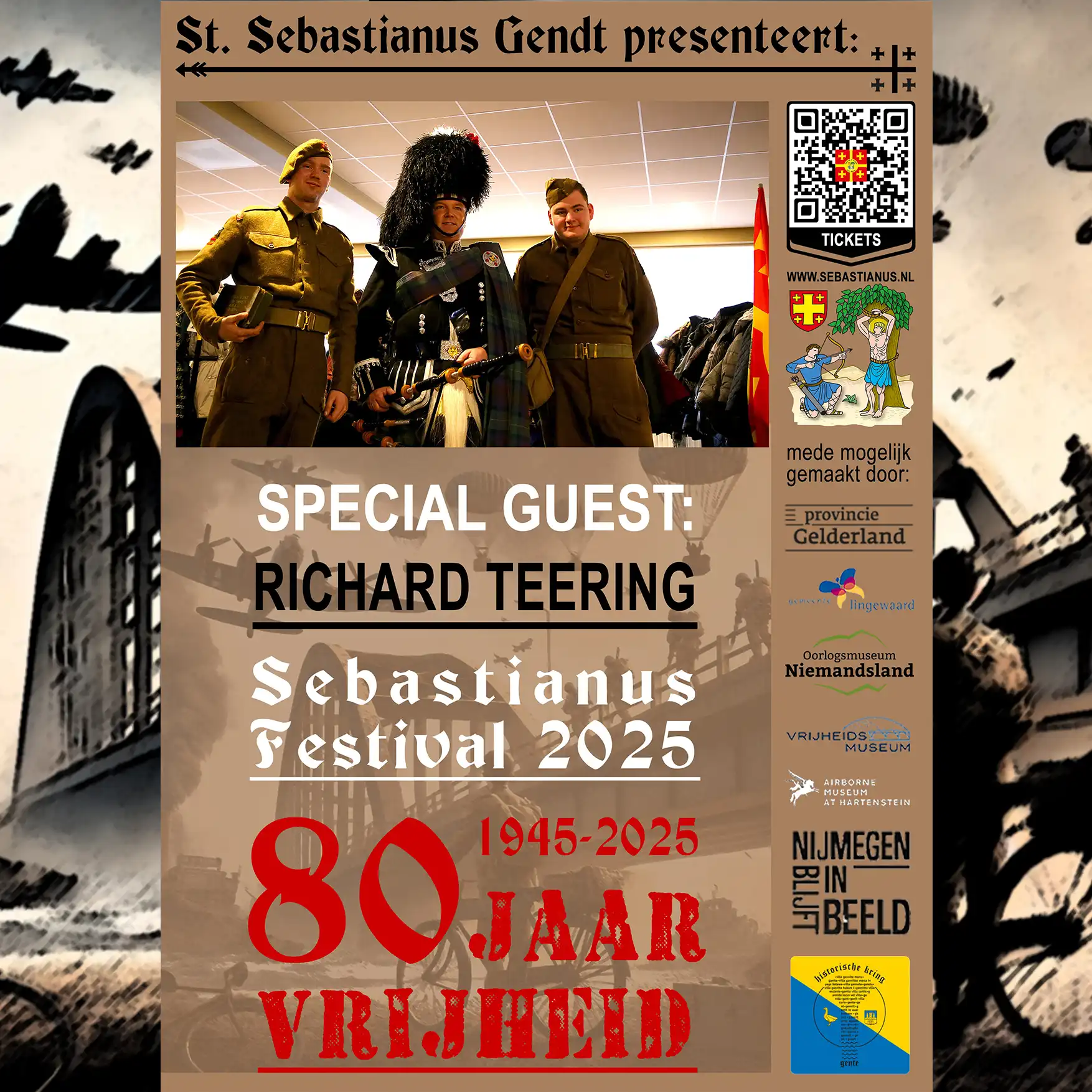 Doedelzakmuzikant Richard Teering is de volgende op de lijst van gastartiesten tijdens het Sebastianus Festival “80-jaar Vrijheid”